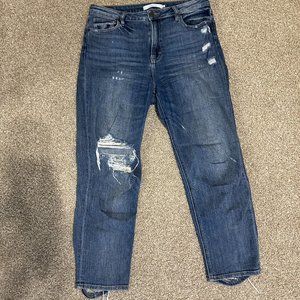 Hidden Medium Wash Distressed Mom Jeans